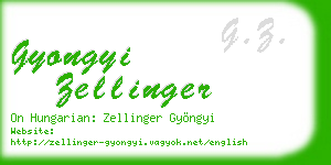 gyongyi zellinger business card
